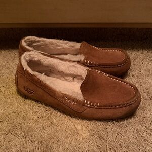 UGG Tan Suede Slip-On Loafers